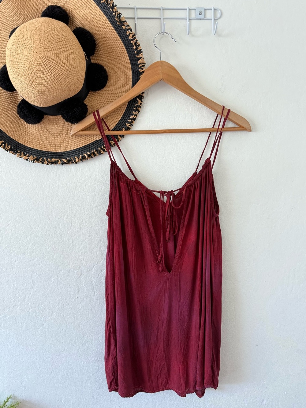 Acacia Swimwear Red Tie Dye Strappy Tank Top Cami XS Beachy Vacation - Picture 3 of 15